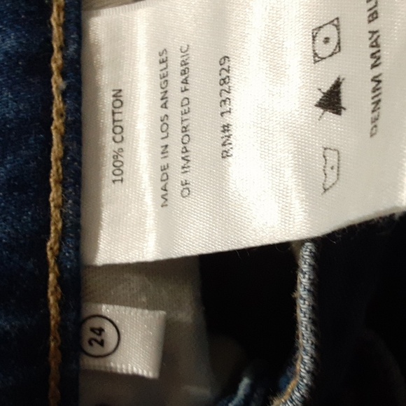 GRLFRND The Cassidy Mid Rise Straight Leg Blue Jeans Raw Size Women's 24 Casual - Picture 7 of 7